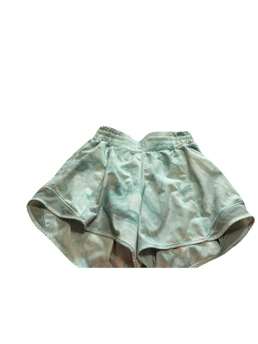 LULULEMON HOTTY HOT LR SHORTS 4” DIAMOND DYE SHEER BLUE/SILVER BLUE SZ 2